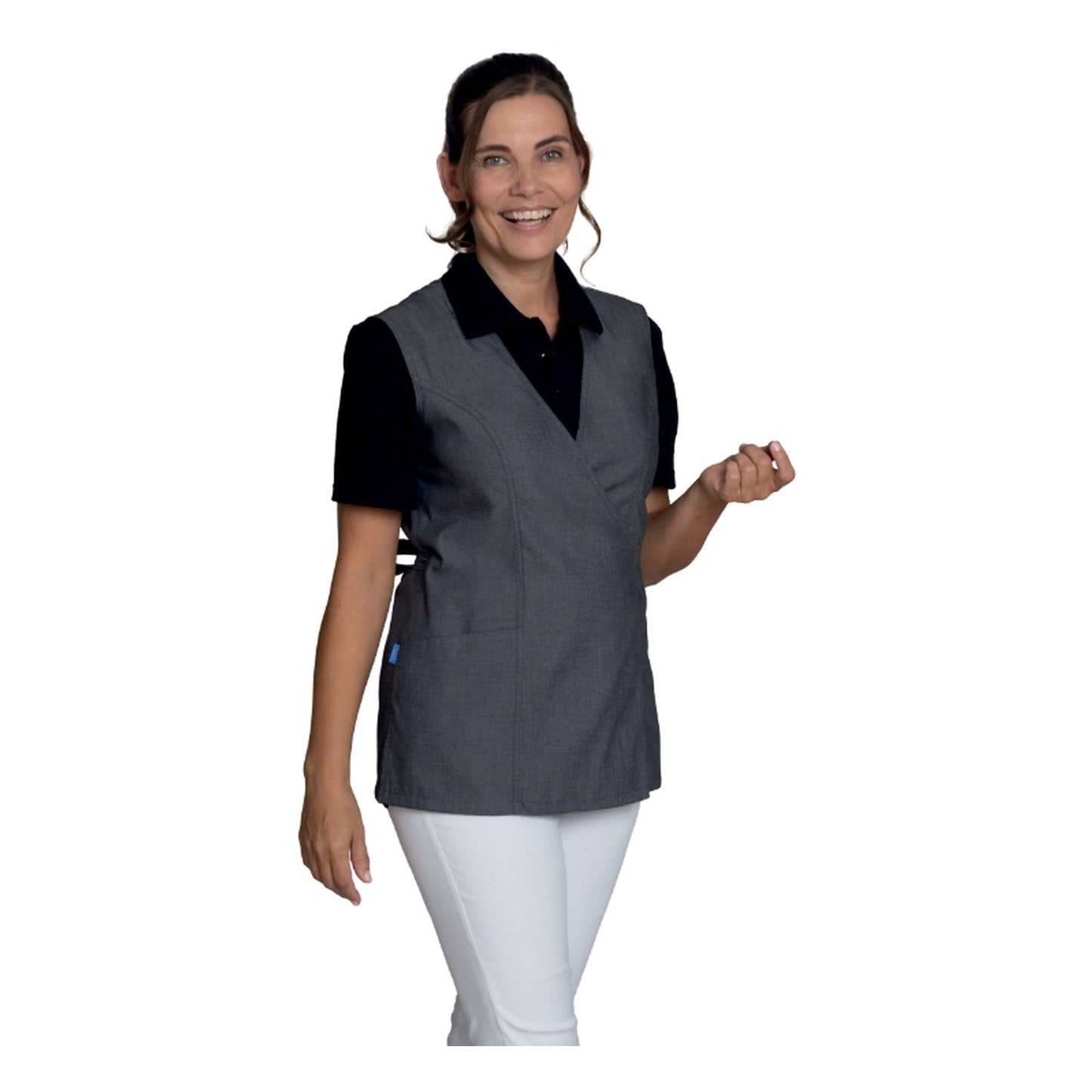 LEIBER Damen Kasack in Wickeloptik – moderne Silhouette in Jeansgrau