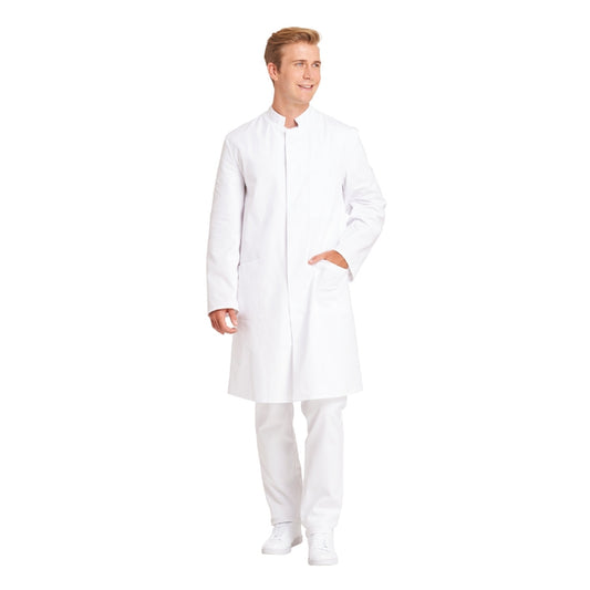 LEIBER Unisex Arbeitsmantel aus 100 % Baumwolle mit Stehkragen