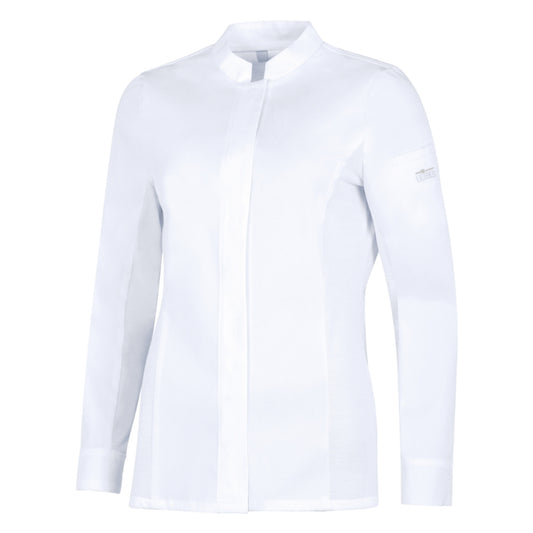 LEIBER Damen Kochhemd Langarm mit TENCEL™ und Stretch-Einsätzen