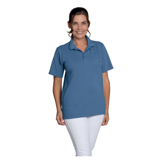 LEIBER Unisex Polo mit Brusttasche und Seitenschlitzen