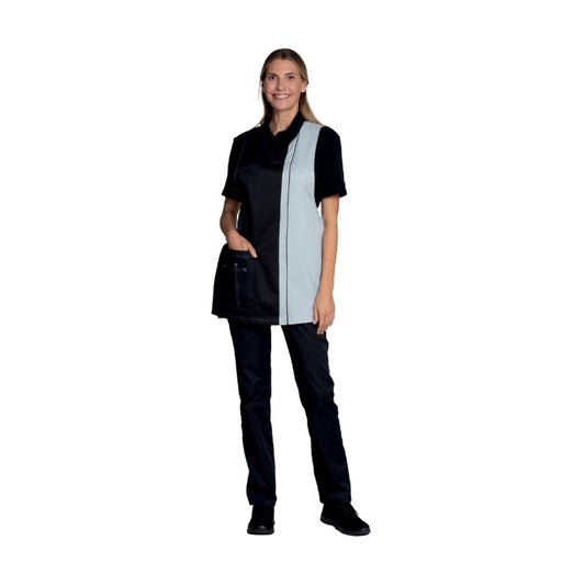 LEIBER Überwurfschürze mit Kontrastdesign & großer Fronttasche